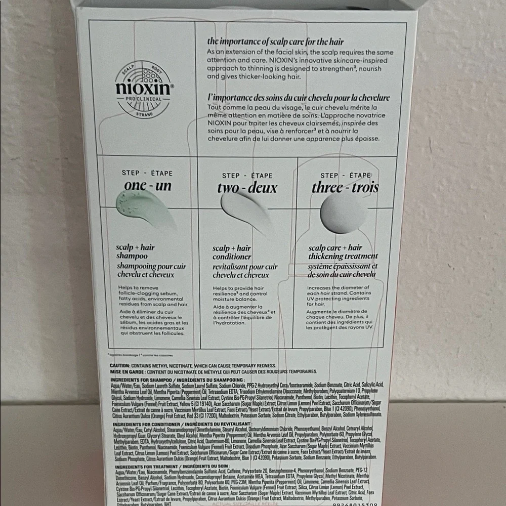 New in box NIOXIN
COLORED/DRY/DAMAGED HAIR CHEVEUX COLORÉS/SECS/ENDOMMAGÉS - Picture 8 of 17
